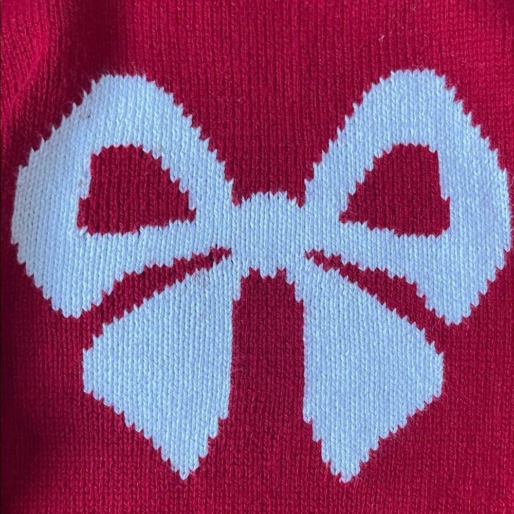 Little English Red Bow Sweater | Girls Knit Pullover